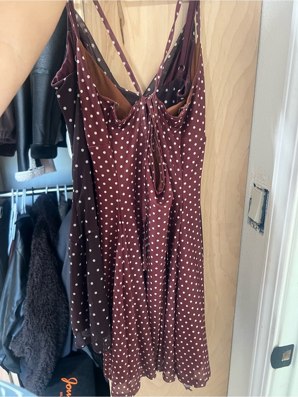 Polka Dot Brown Slip Dress